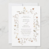 Boho Floral Lijst Wildflower Wedding Kaart (Voorkant)