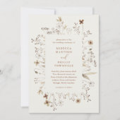Boho Floral Lijst Wildflower Wedding Kaart (Voorkant)