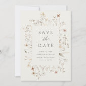 Boho Floral Lijst Wildflower Wedding Save The Date (Voorkant)