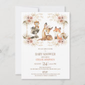 Boho Floral Lijst Woodland Baby shower Kaart (Voorkant)
