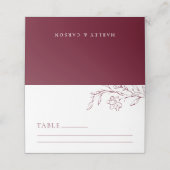Boho Floral Line Art  Wedding Table Place Card Plaatskaartje (Buitenkant ongevouwen)