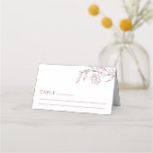 Boho Floral Line Art  Wedding Table Place Card Plaatskaartje (Voorkant)