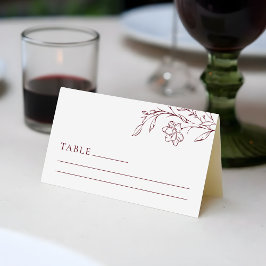 Boho Floral Line Art  Wedding Table Place Card Plaatskaartje