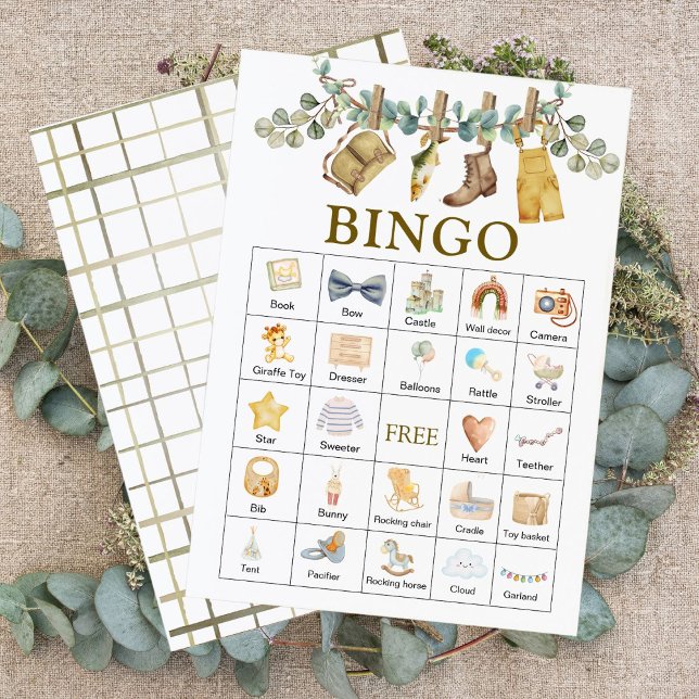 Boho Floral Little Fisherman Baby shower Bingo (Creator heeft geüpload)