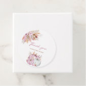 Boho Floral Little Pink Pumpkins Baby shower Bedankjes Labels (In situ)