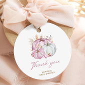 Boho Floral Little Pink Pumpkins Baby shower Bedankjes Labels