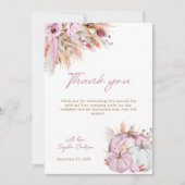 Boho Floral Little Pink Pumpkins Baby shower Bedankkaart (Voorkant)