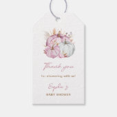 Boho Floral Little Pink Pumpkins Baby shower Cadeaulabel (Voorkant)