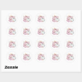 Boho Floral Little Pink Pumpkins Baby shower Ronde Sticker (Vel)