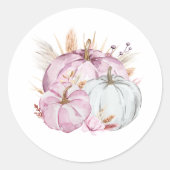 Boho Floral Little Pink Pumpkins Baby shower Ronde Sticker (Voorkant)