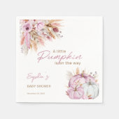 Boho Floral Little Pink Pumpkins Baby shower Servet (Voorkant)