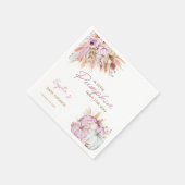 Boho Floral Little Pink Pumpkins Baby shower Servet (Hoek)