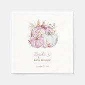 Boho Floral Little Pink Pumpkins Baby shower Servet (Voorkant)