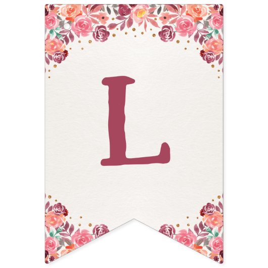 Boho Floral Little Pumpkin Birthday Bunting Banner (Tweede vlag)