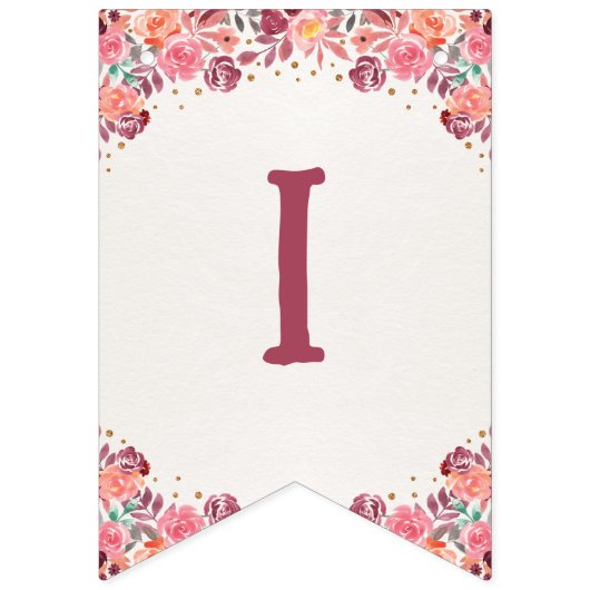 Boho Floral Little Pumpkin Birthday Bunting Banner (Derde vlag)