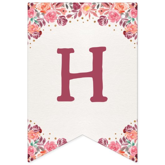 Boho Floral Little Pumpkin Verjaardag Bunting Bann Vlaggetjes (Tweede vlag)