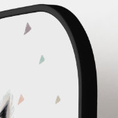 Boho Floral Llama Wildflowers Monogram  Pickleball Paddle (Links Detail)