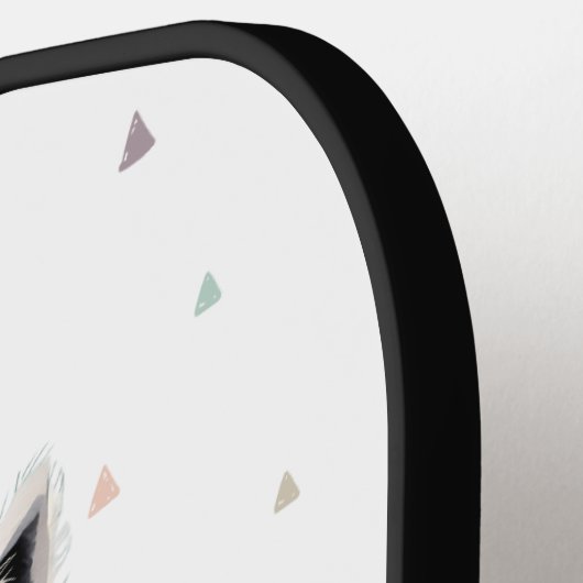 Boho Floral Llama Wildflowers Monogram  Pickleball Paddle (Links Detail)