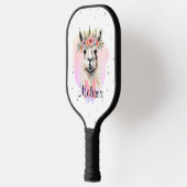 Boho Floral Llama Wildflowers Monogram  Pickleball Paddle (Links)