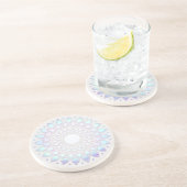 Boho Floral Lotus Mandala Zandsteen Onderzetter (Zijkant)