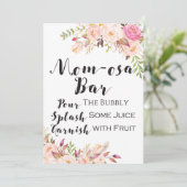 Boho floral Ma-osa bar baby shower Sign 5x7" Kaart (Staand voorkant)