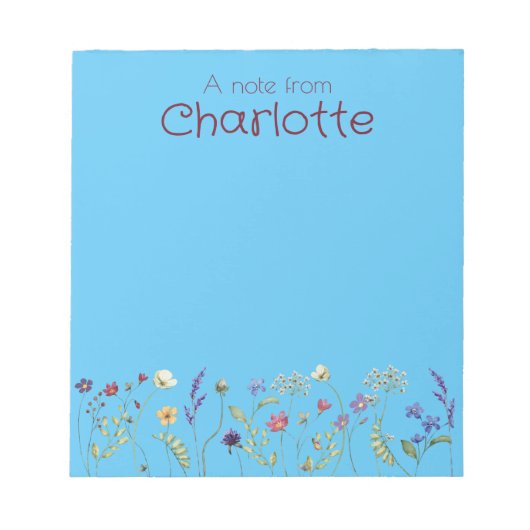 Boho Floral madeliefje waterverf turguoise Notitie Notitieblok (Voorkant)