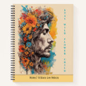 Boho Floral Male Profile Journal / Notebook Notitieboek (Voorkant)