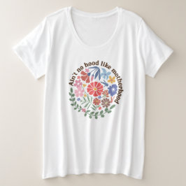 Boho Floral Mama Moederschap. Grote Maat T-shirt