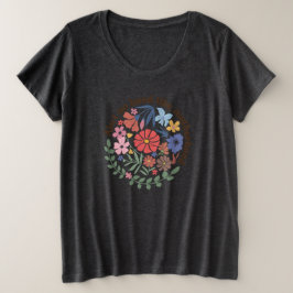Boho Floral Mama Moederschap. Grote Maat T-shirt