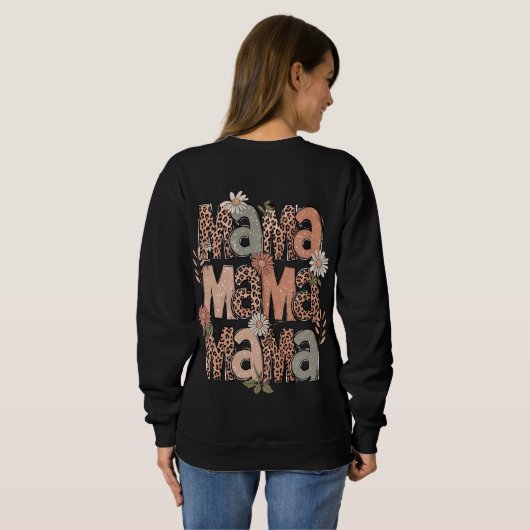 Boho Floral "Mama" Retro Sweatshirt (Achterkant volledig)