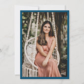 Boho Floral Mandala Blauwgroen Blauwe GraduPartij Kaart (Achterkant)