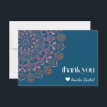 Boho Floral Mandala Blauwgroen Blue Bat Mitzvah Cu Bedankkaart<br><div class="desc">Boho Floral Mandala Blauwgroen Blauwe Bat Mitzvah Aangepast Hartelijk dank</div>