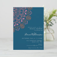 Boho Floral Mandala Blauwgroen Blue Vrijgezellenfe