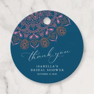 Boho Floral Mandala Blauwgroen Vrijgezellenfeest H Bedankjes Labels