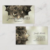 Boho Floral Mandala Chic Yoga Instructeur Goud Visitekaartje (Voorkant / Achterkant)