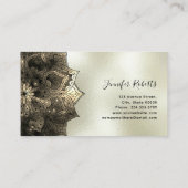 Boho Floral Mandala Chic Yoga Instructeur Goud Visitekaartje (Achterkant)