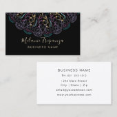 Boho floral mandala in het zwart voor professionee visitekaartje (Voorkant / Achterkant)