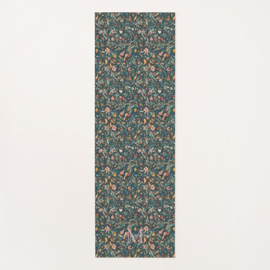 Boho Floral Mandala | Monogram kalligrafie Yogamat (Voorkant)