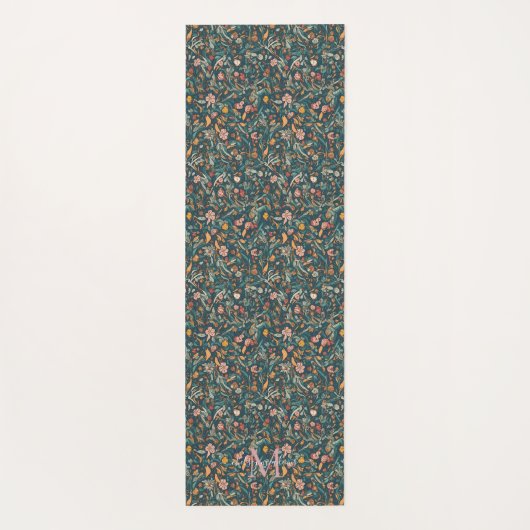 Boho Floral Mandala | Monogram kalligrafie Yogamat (Achterkant)
