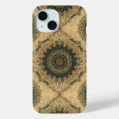 Boho Floral Mandala Waterverf iPhone Case (Achterkant)
