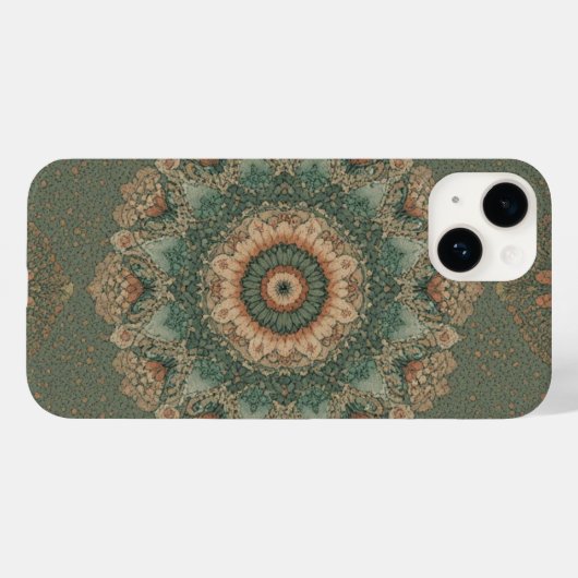 Boho Floral Mandala Waterverf iPhone Case (Achterkant (horizontaal))