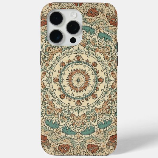 Boho Floral Mandala Waterverf iPhone Case (Achterkant)
