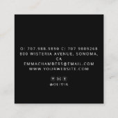 Boho Floral Mandala Yoga Instructor Vierkante Visitekaartje (Achterkant)