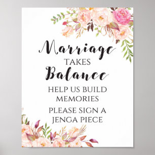Boho floral Marriage maakt balans Poster