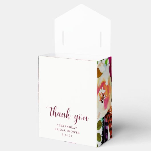 Boho Floral | Marsala Bedankt Bedankdoosjes (Geopend)