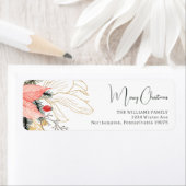 Boho Floral Merry Christmas Retour Adres Label (Insitu)