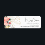 Boho Floral Merry Christmas Retour Adres Label<br><div class="desc">Dit boho bloemenmerry kerstretour adreslabel heeft een grillig en elegant ontwerp met levendige waterverf-illustraties van rode en roze poinsettia's en delicaat wintergroen. Met chique botanische elementen zoals dennen-, hulst- en winterbessen, voegt het kleurrijke palet van de kaart, inclusief stoffig roos en gouden accenten, een boho-touch toe aan een moderne vakantie-esthetiek....</div>