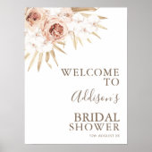 Boho Floral met Palm Leaves Vrijgezellenfeest Welk Poster (Voorkant)