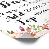 Boho floral mimosa bar Sign. Poster (Hoek)