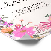 Boho Floral Mimosa Bar Vrijgezellenfeest Sign Poster (Hoek)